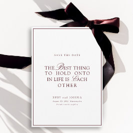 Reserva La Fecha Elegant Royal Burgundy & White Wedding 