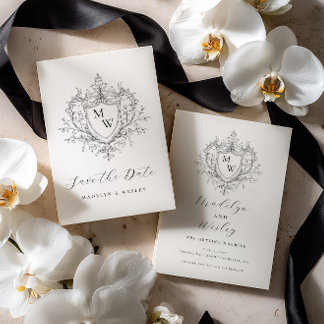 Reserva La Fecha Elegant script monogram crest 