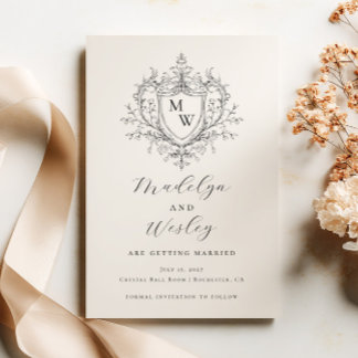 Reserva La Fecha Elegant script monogram crest 