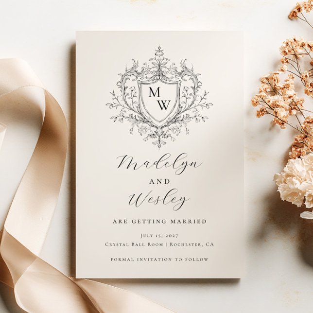 Reserva La Fecha Elegant script monogram crest  (Subido por el creador)