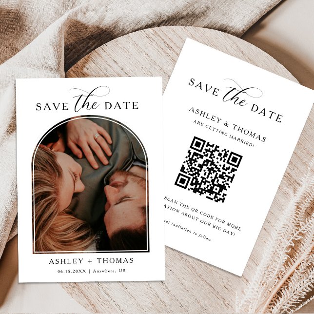 Reserva La Fecha Elegant Script Photo Wedding Save the Date Card (Subido por el creador)