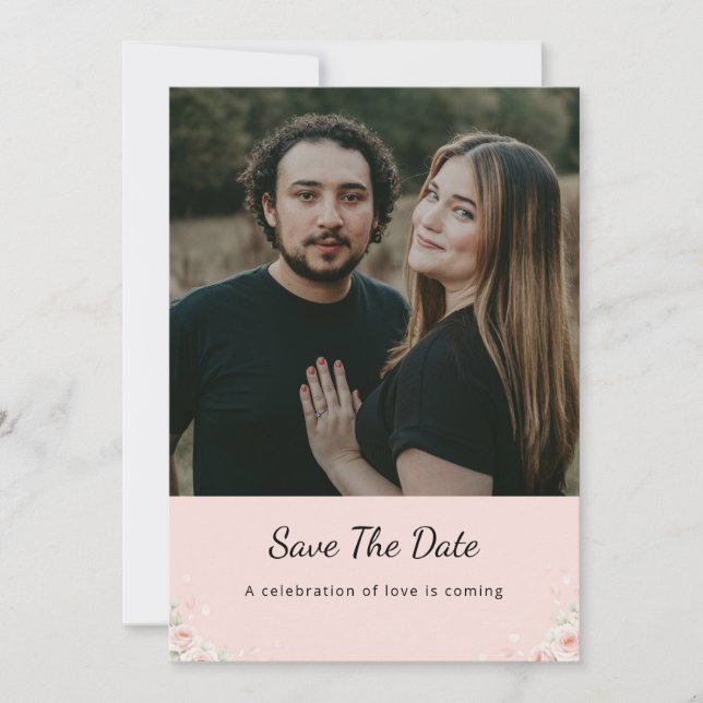 Reserva La Fecha Elegant Script Photo Wedding Save the Date Invite  (Anverso)