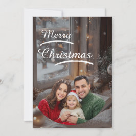 Reserva La Fecha ❄️Elegant Snowy Christmas Family Photo Card