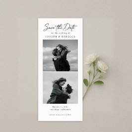 Reserva La Fecha Elegant Text and Photo Stripe | Bookmark Wedding