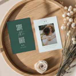 Reserva La Fecha Elegant Timeless Script Photo Monogram Wedding