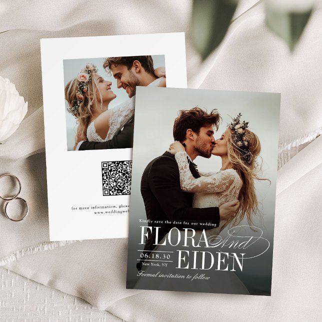 Reserva La Fecha Elegant Timeless Typography Photo Save The Date (Elegant Timeless Typography Photo Save The Date)
