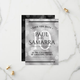 Reserva La Fecha Elegante 10° Aniversario del Boda Tin