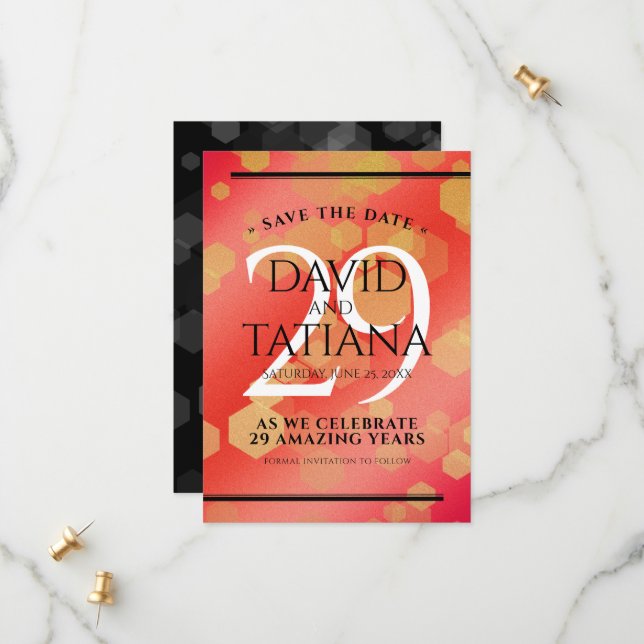 Reserva La Fecha Elegante 29° Aniversario del Boda de Garnet (Anverso/Reverso In Situ)