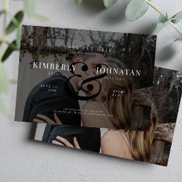 Reserva La Fecha Elegante 2 fotos personalizadas superpuestas boda 