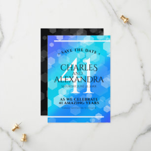 Reserva La Fecha Elegante 41° Aniversario del Boda de Topaz Azul Sa