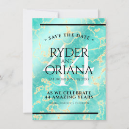 Reserva La Fecha Elegante 44° Aniversario Boda Turquesa