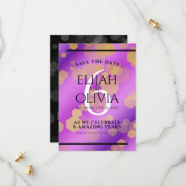 Reserva La Fecha Elegante 6º Aniversario del Boda Ametista
