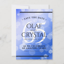 Reserva La Fecha Elegante 65º Aniversario del Boda de Zafiro Azul