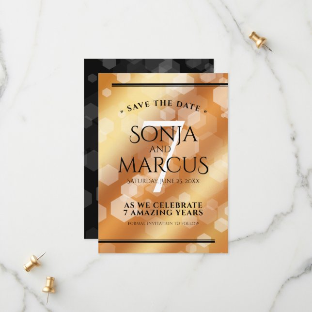 Reserva La Fecha Elegante 7.ª Celebración del Aniversario del Boda  (Anverso/Reverso In Situ)