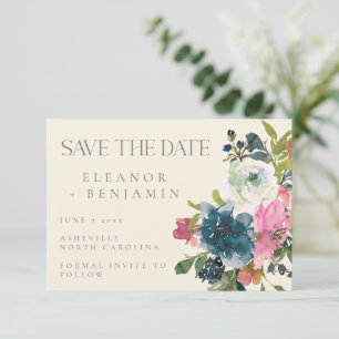 Reserva La Fecha Elegante acuarela Boda de florecimiento florístico