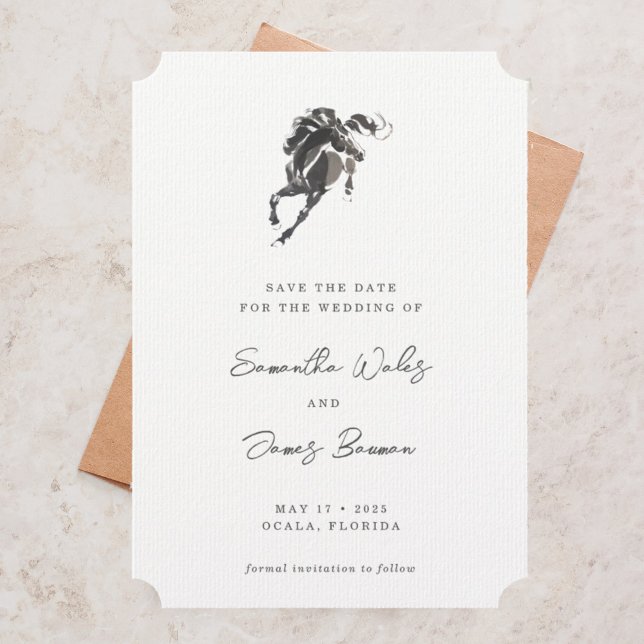 Reserva La Fecha Elegante acuarela Caballo Boda de fotografía ecues (Subido por el creador)