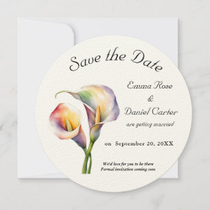 Reserva La Fecha Elegante acuarela Calla Lilies Romántico Floral