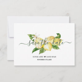 Reserva La Fecha Elegante acuarela Lemon Tropical Boda Script