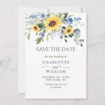 Elegante acuarela Sunflowers Eucalyptus Boda