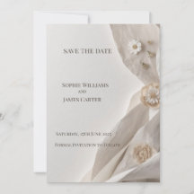 Elegante Ahorro de Fecha de Boda Minimalista