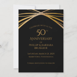 Reserva La Fecha Elegante Arco Dorado 50 años Salven la fecha