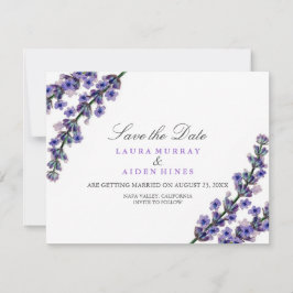 Reserva La Fecha Elegante Aviso de Boda Lavanda Save The Date