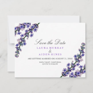 Reserva La Fecha Elegante Aviso de Boda Lavanda Save The Date