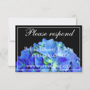 Reserva La Fecha Elegante azul floral rosas azul hortensias azules