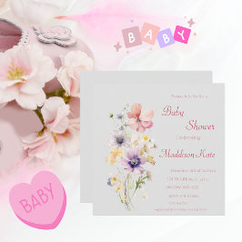 Reserva La Fecha Elegante Baby Shower Wildflower