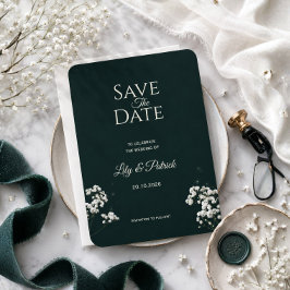 Reserva La Fecha Elegante baby's breath verde esmeralda