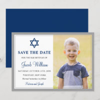 Elegante bar gris y azul marino Mitzvah Photo