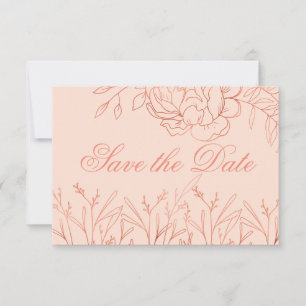 Reserva La Fecha Elegante Bella Artes rosa y Rosa dorado floral