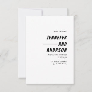 Reserva La Fecha Elegante Black Bold Retro Script Guardar La Fecha