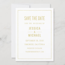 Elegante blanco moderno Boda Minimalista simple