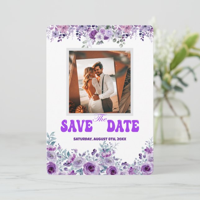 Reserva La Fecha Elegante boda 2007 por Nasrin Save the Date (Anverso de pie)