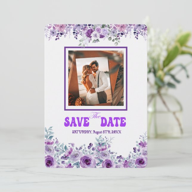 Reserva La Fecha Elegante boda 2007 por Nasrin Save the Date (Anverso de pie)