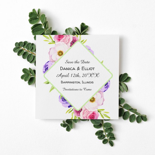 Reserva la fecha | Elegante Boda acuarela floral (Subido por el creador)