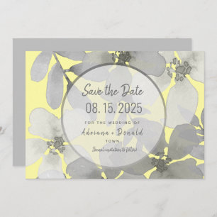 Reserva La Fecha Elegante Boda amarillo y gris