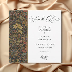 Reserva La Fecha Elegante Boda Botánica de Otoño Vintage