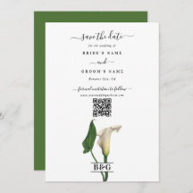 Elegante Boda botánico de Calla Blanca Lily Green