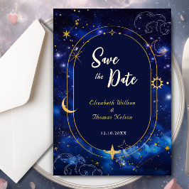 Reserva La Fecha Elegante boda celeste azul