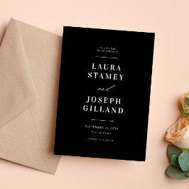 Reserva La Fecha Elegante Boda Clásica en Blanco y Negro