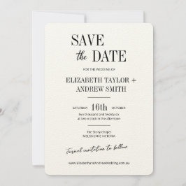 Reserva La Fecha Elegante boda clásica en blanco y negro salva la f