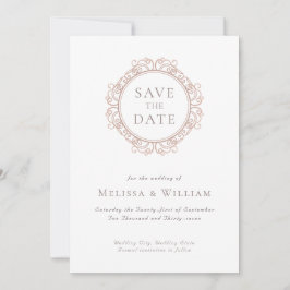 Reserva La Fecha Elegante Boda clásico de marfil