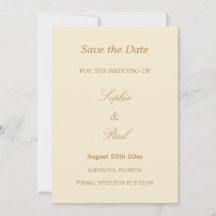 Elegante boda crema beige salva la fecha