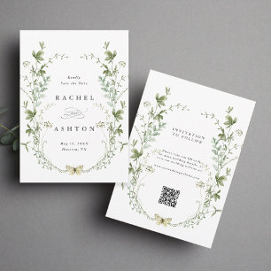 Reserva La Fecha Elegante Boda de acuarela de flores silvestres