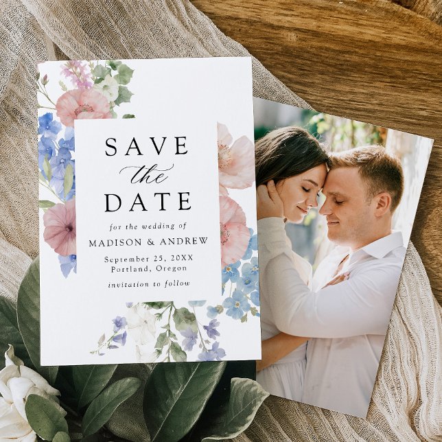 Reserva La Fecha Elegante Boda de acuarela romántica floral (Subido por el creador)