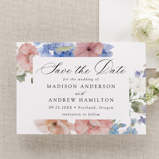 Reserva La Fecha Elegante Boda de acuarela romántica floral (Subido por el creador)