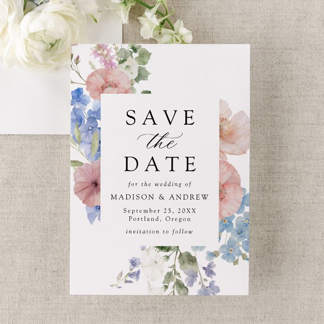 Reserva La Fecha Elegante Boda de acuarela romántica floral (Subido por el creador)