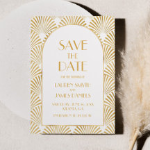 Elegante Boda de Art Deco Blanco y Blanco